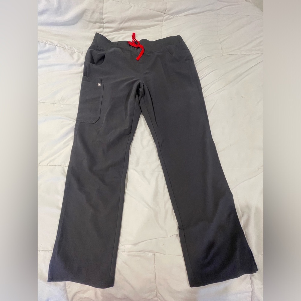 FIGS scrub bottoms just like new! Worn once - limited edition red tie!